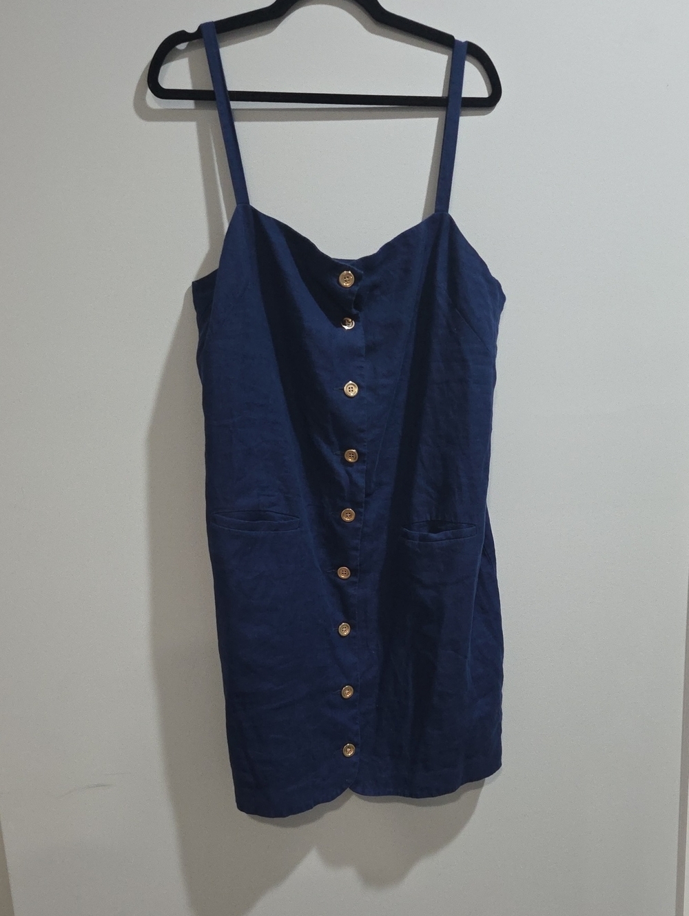 J. Crew Navy Button-Front Mini Dress SzXLT Preowned Plenty Life Left